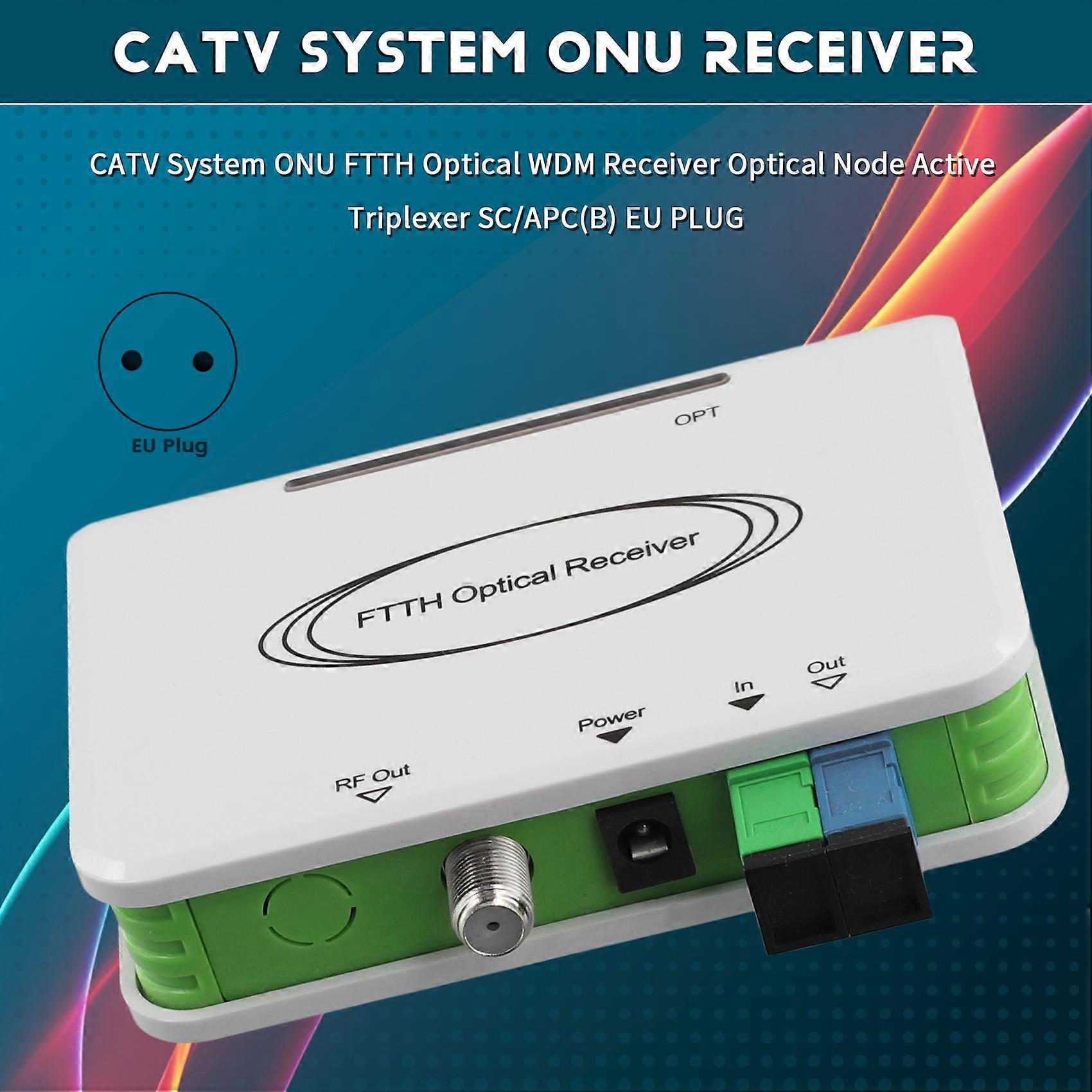 CATV System ONU FTTH Optical WDM Receiver Optical Node Active Triplexer SC/APC(B) EU PLUG