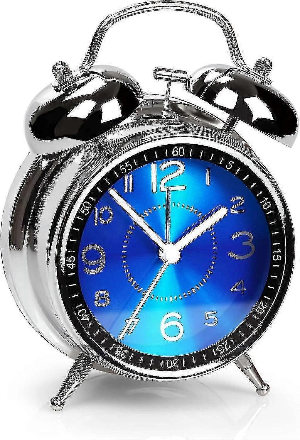 Super Loud Alarm Clock For Heavy Sleepers Adults,twin Bell Retro 4 Inch Silent Non-ticking Quartz With Backlight, Luminous Dial, Alarm Clocks For Bedr