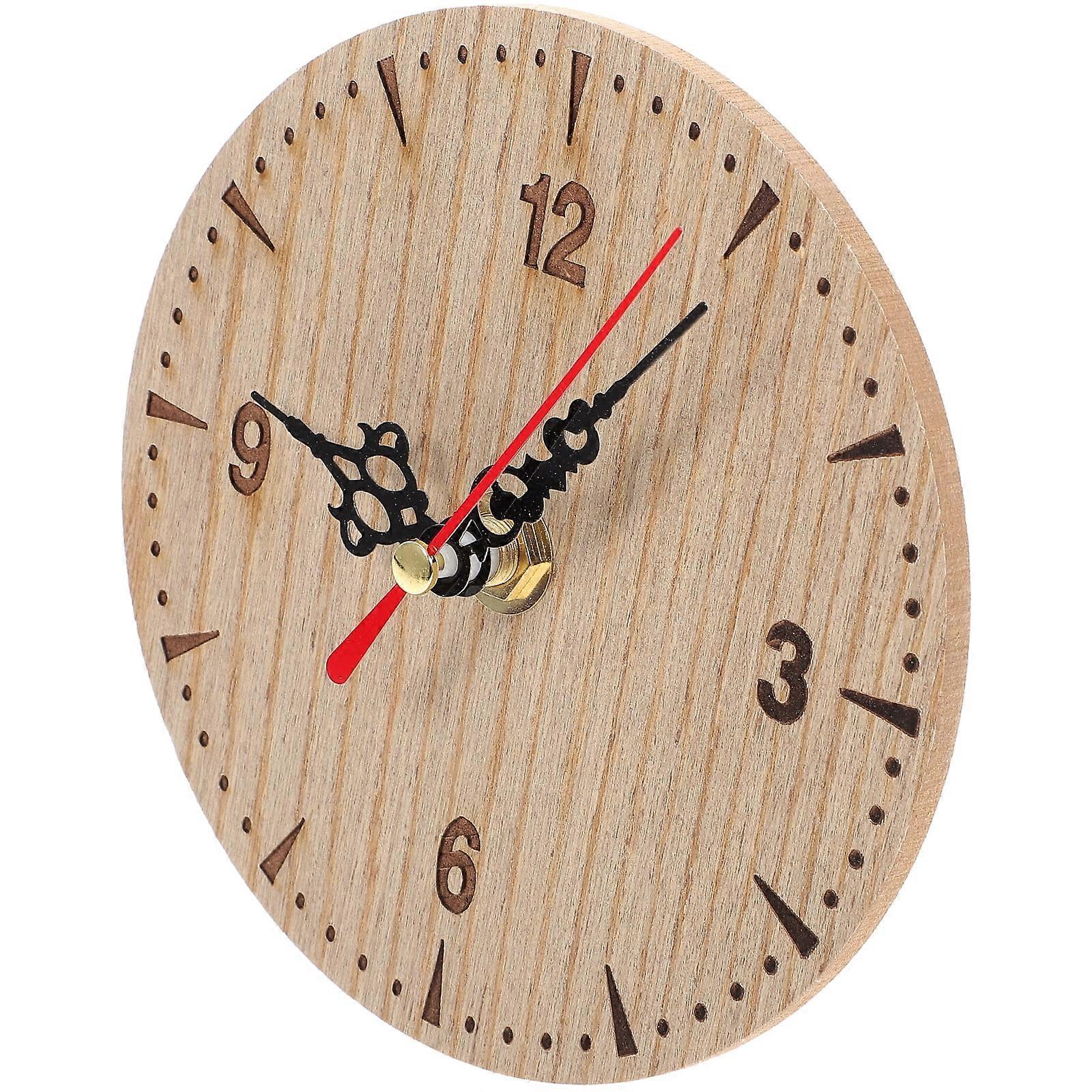 Small Clock Round Shape Wall Decor Vintage Round-shaped Rustic Mute Hanging Office