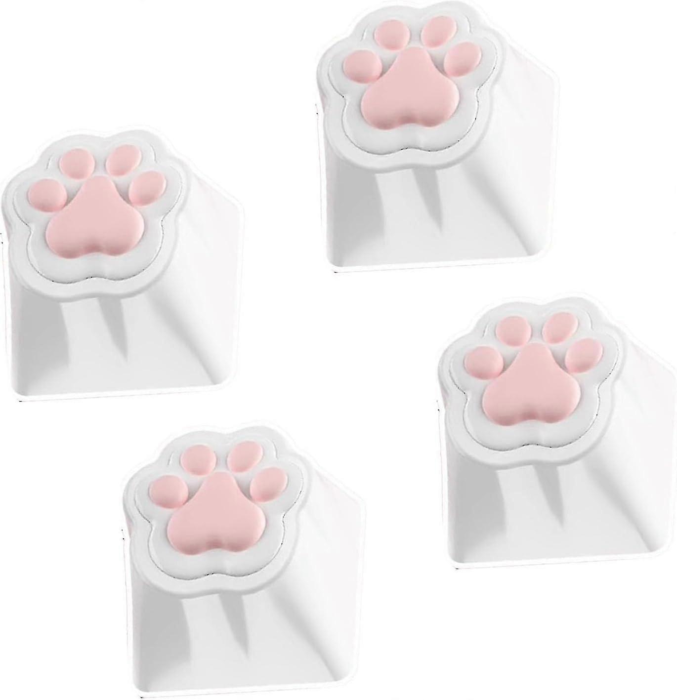 4pcs Cat Claw Keycap Backlight Keycap, Cute Resin Keycap, Soft Silicone Ergonomic Design Keyboard ke