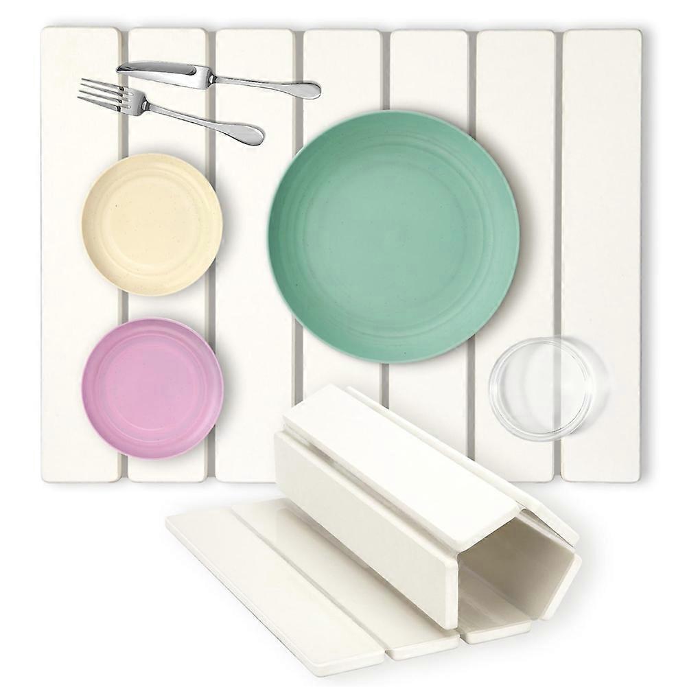 Stone Drying Mat for Kitchen Counter,Foldable Dish Drying Mat, Quick Dry Stone Drying Mat,Food-Safe & Multipurpose 1PCS