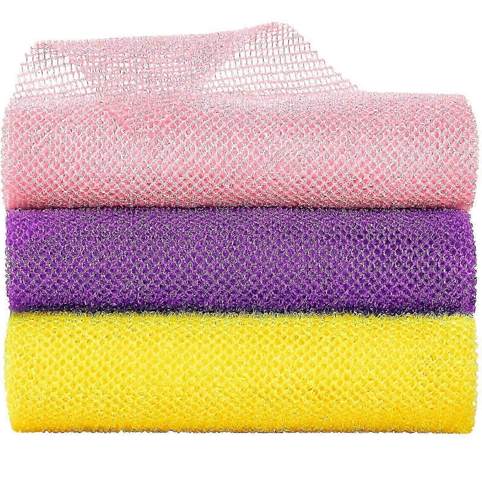2025 3 Pieces   Exfoliating Net for Shower or Bath