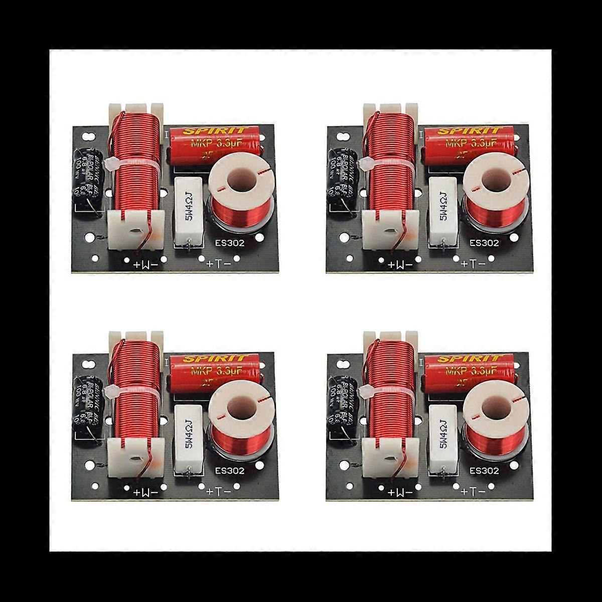 4X ES302 2 Ways Audio Speaker Crossover Treble+Bass Frequency Divider Crossovers Speaker Filters DIY