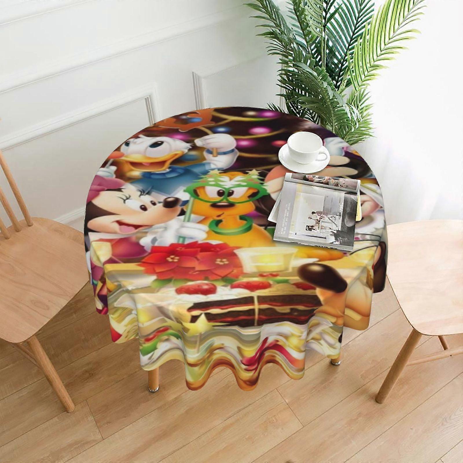 Mickey Mouse Rectangular Tablecloth, Water Resistance Antiwrinkle Spillproof Soft Fabric, 60in, compatible with standard tables