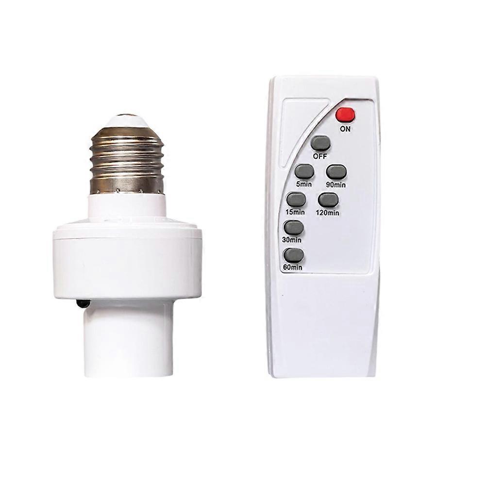Remote Control Light Bulb Socket E27 Bulb Base Holder Timing Function Wireless Lamp Base Holder for Closet Bedroom Attic