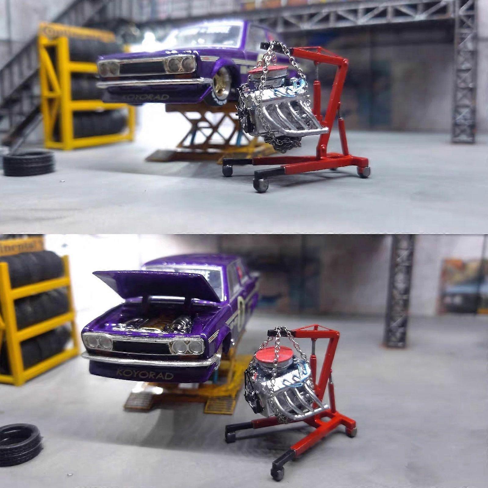 1/64 Scale Car Engine Hanger Model Garage Maintenance Props Scene Display Model