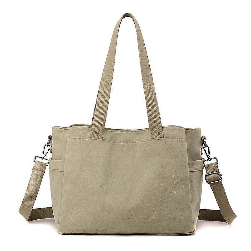 Large retro tote bag, versatile shoulder bag in gray
