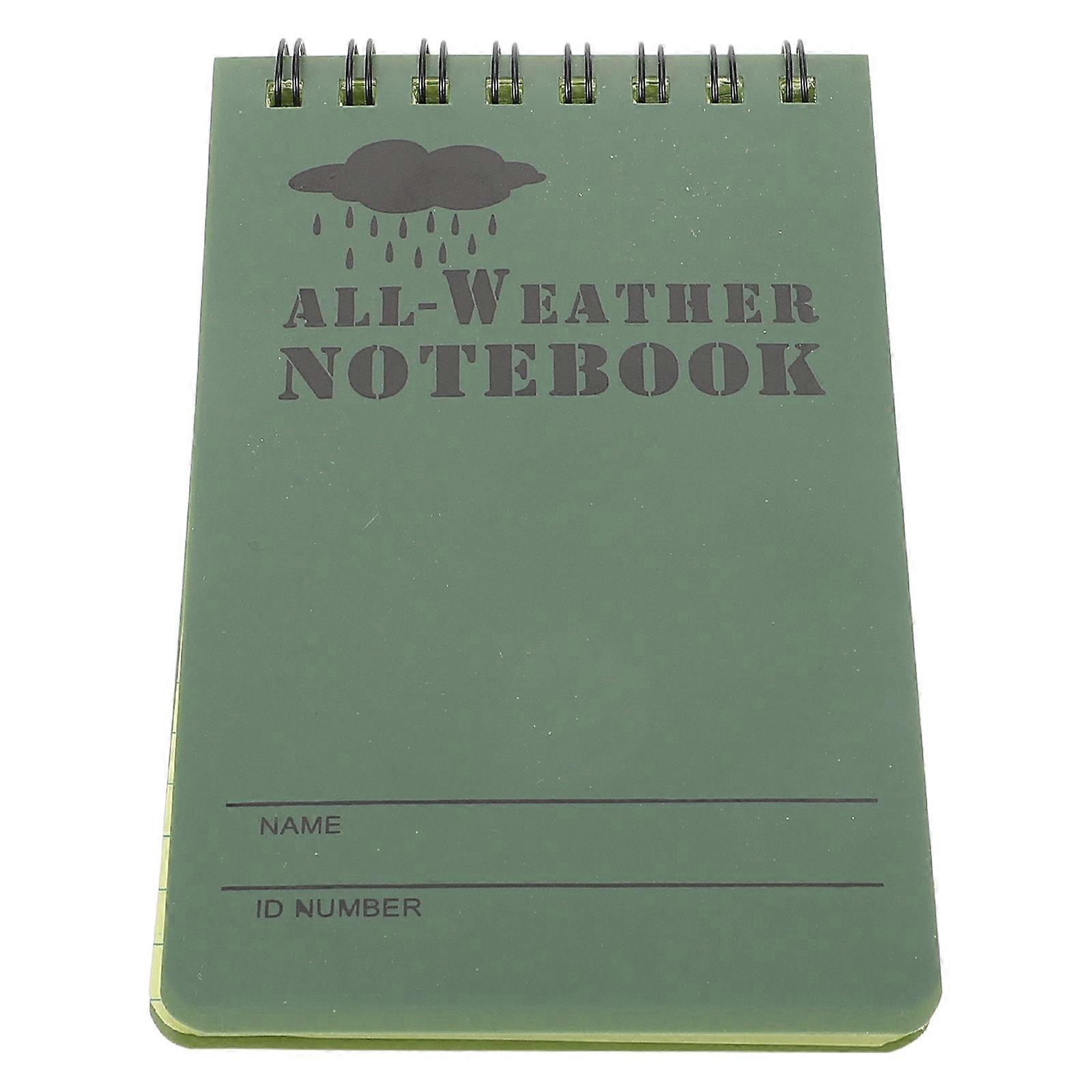 Green Waterproof Convenient Notebook for Taking Notes Spiral Notebook
