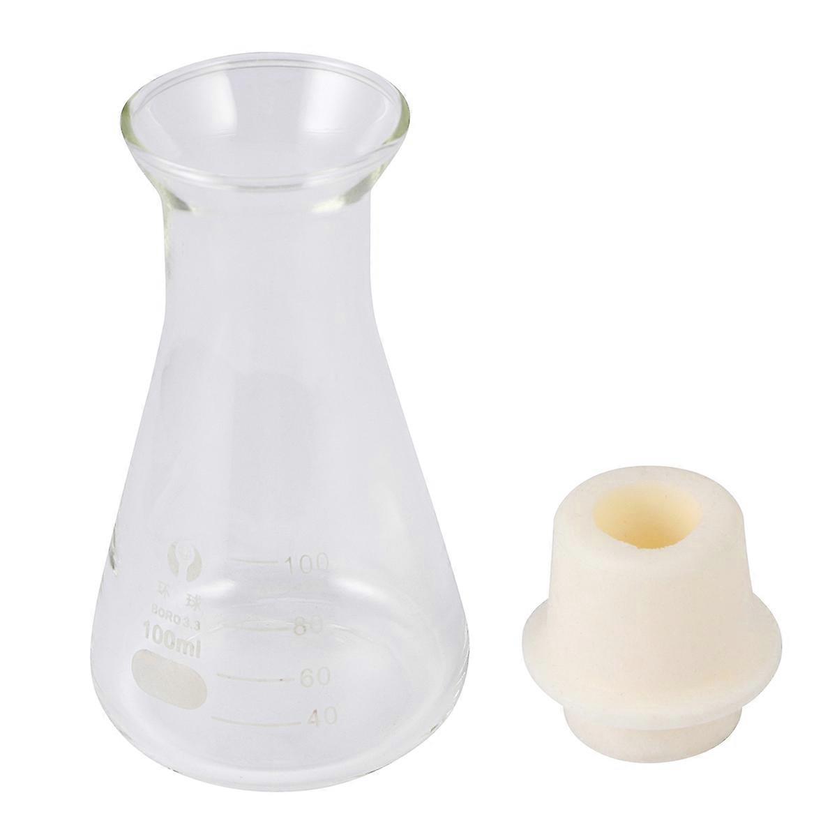Glass Flask Conical Flask for Storage Use 1Pcs with Cork Chemistry Experiment