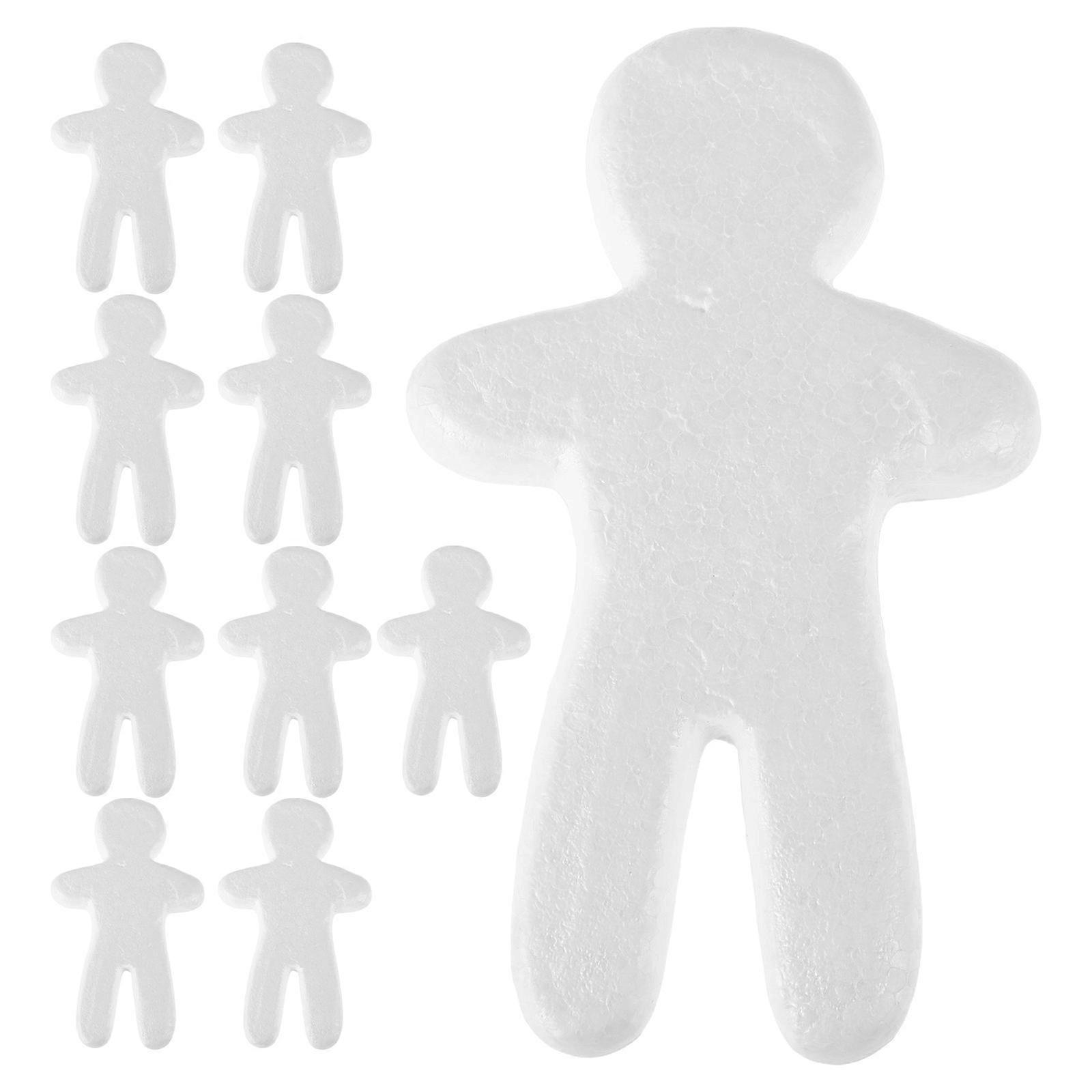 Creative White Foam Doll Models for DIY Crafts 10Pcs Multipurpose Painting Projects