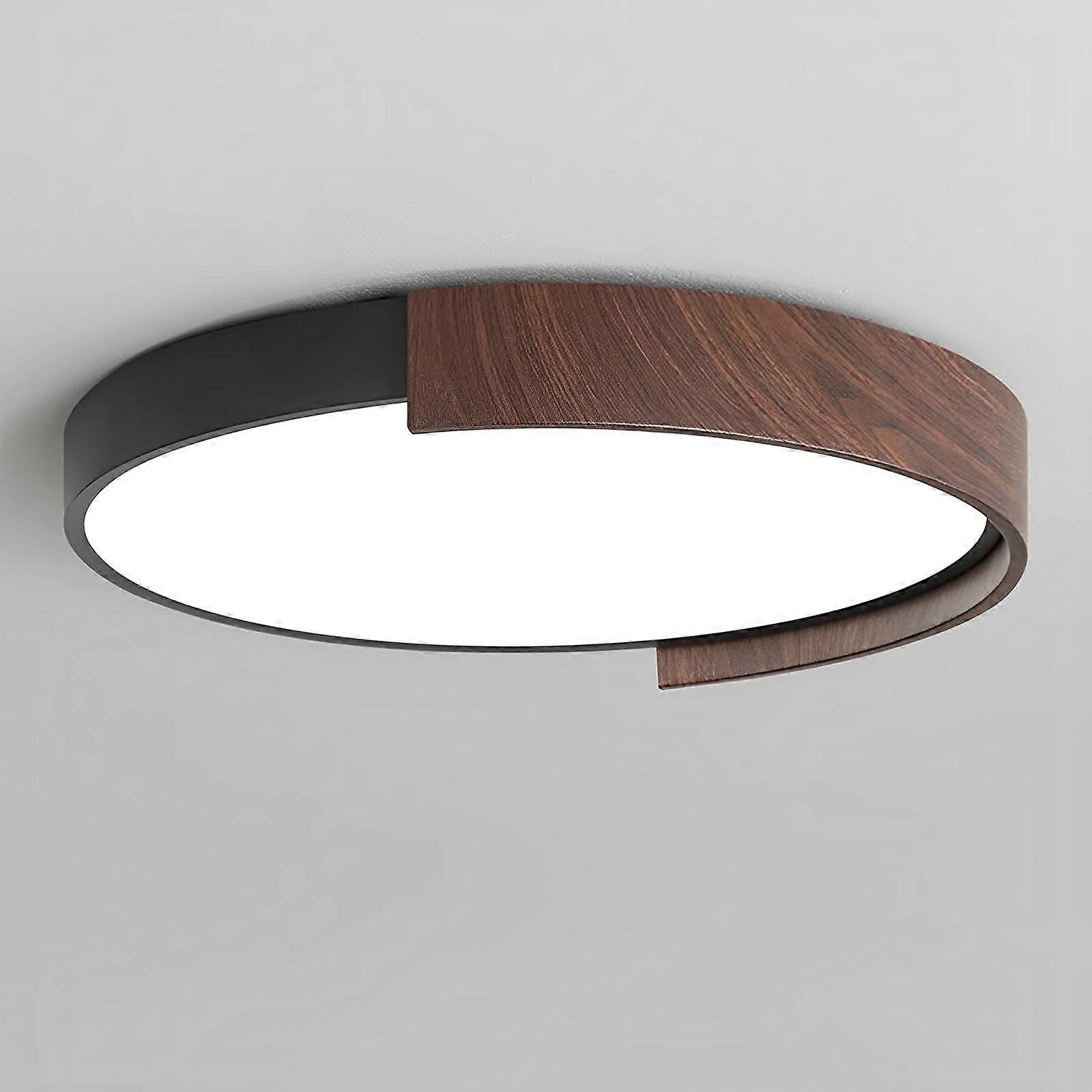 Remote Dimmable LED Ceiling Light Fixture, Modern Black Flush Mount with Adjustable Color Temperature, 50CM