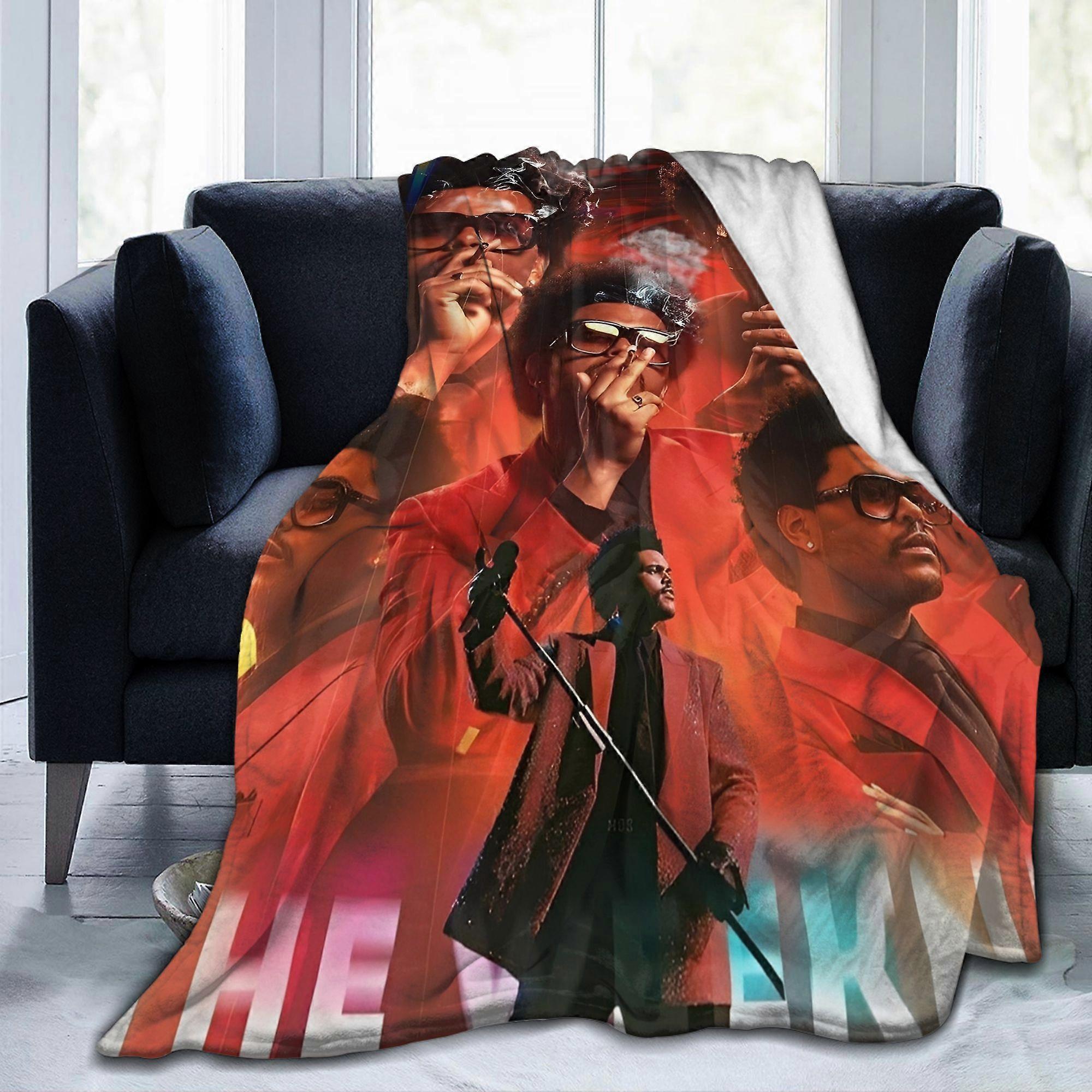 The Weeknd Pop Blankets Flannel Spring Autumn  Portable Super Soft Throw Blankets for Bedding Travel Bedspread