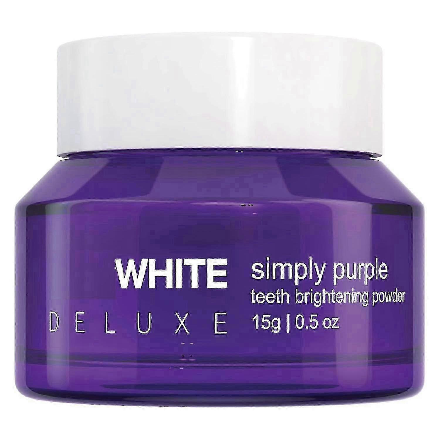 مسحوق تفتيح سمبسي أرجواني - يخفي البقع ، بدون حساسية - معجون أسنان آمن للمينا مسحوق تبييض الأسنان للقهوة والشاي والطعام والنبيذ والتاب