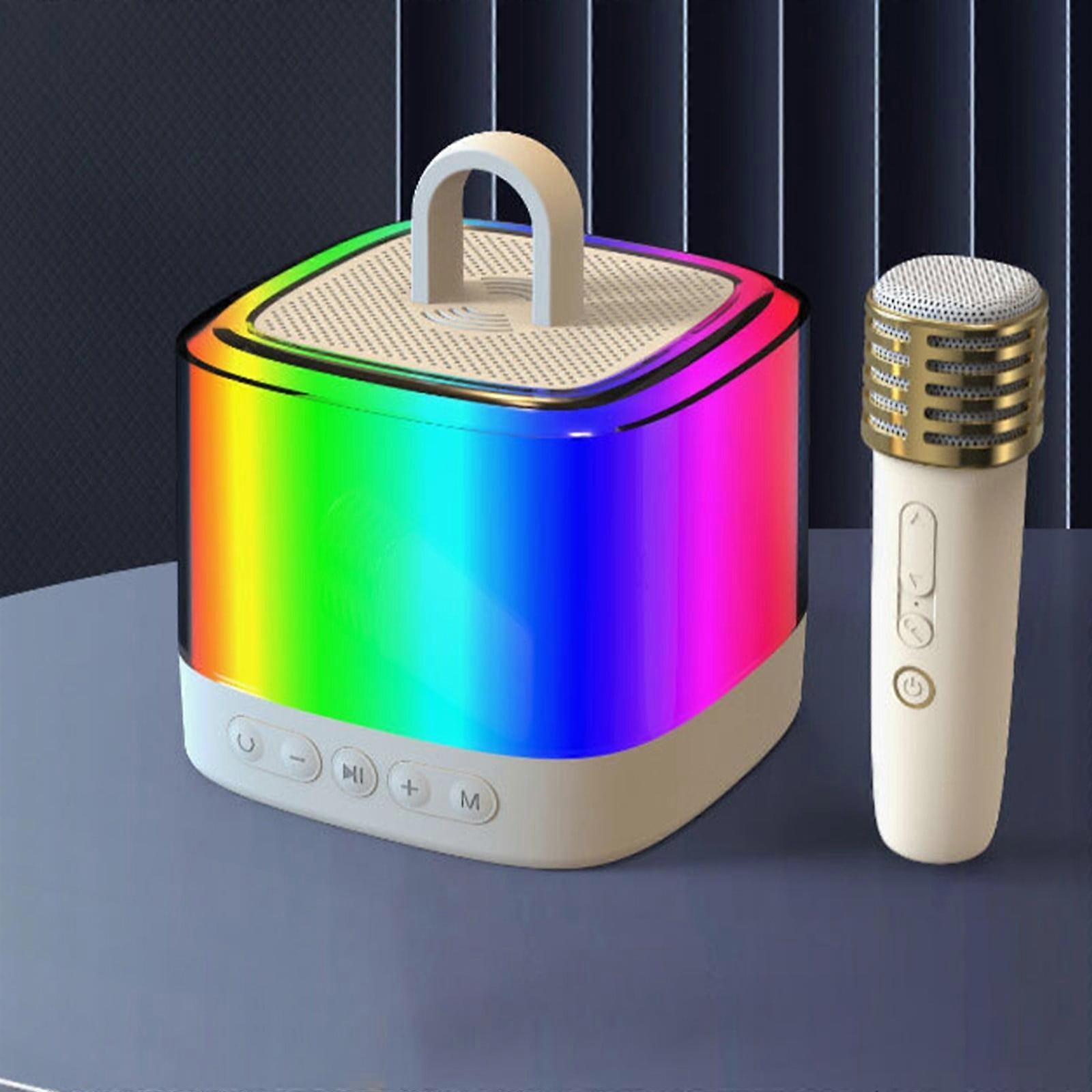 Txmfgh Mic Karaoke Machine: Portable Subwoofer Bluetooth Speaker with 1 Wireless Mic, Music Player (ABS, 5.3) compatible with all devices