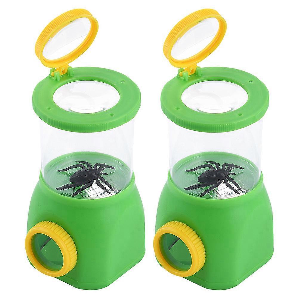Tools Insect Collecting Boxes With Rectangular Design 2Pcs Green