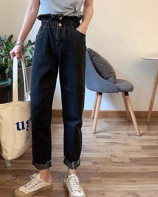 Vintage Soft Elastic High Waist Long Denim Pants