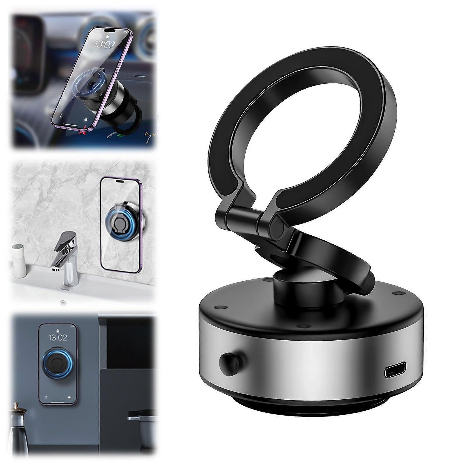 Magnetic Car Phone Holder with N52 Magnet, 720° Rotating Mount Compatible with MagSafe for Windshield and Dashboard