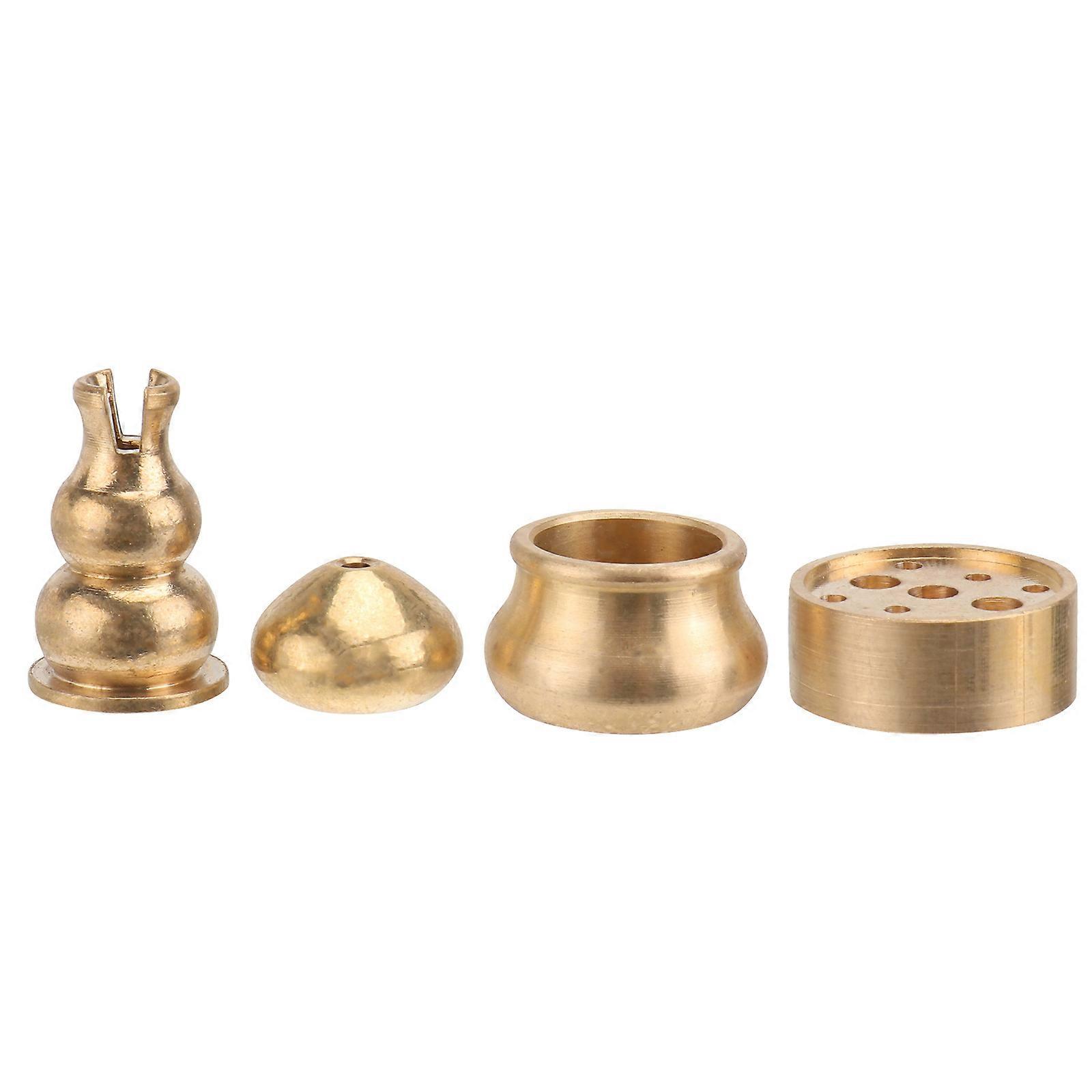 Backflow Incense Burner Mini Holder in Golden for Decor 8Pcs Set