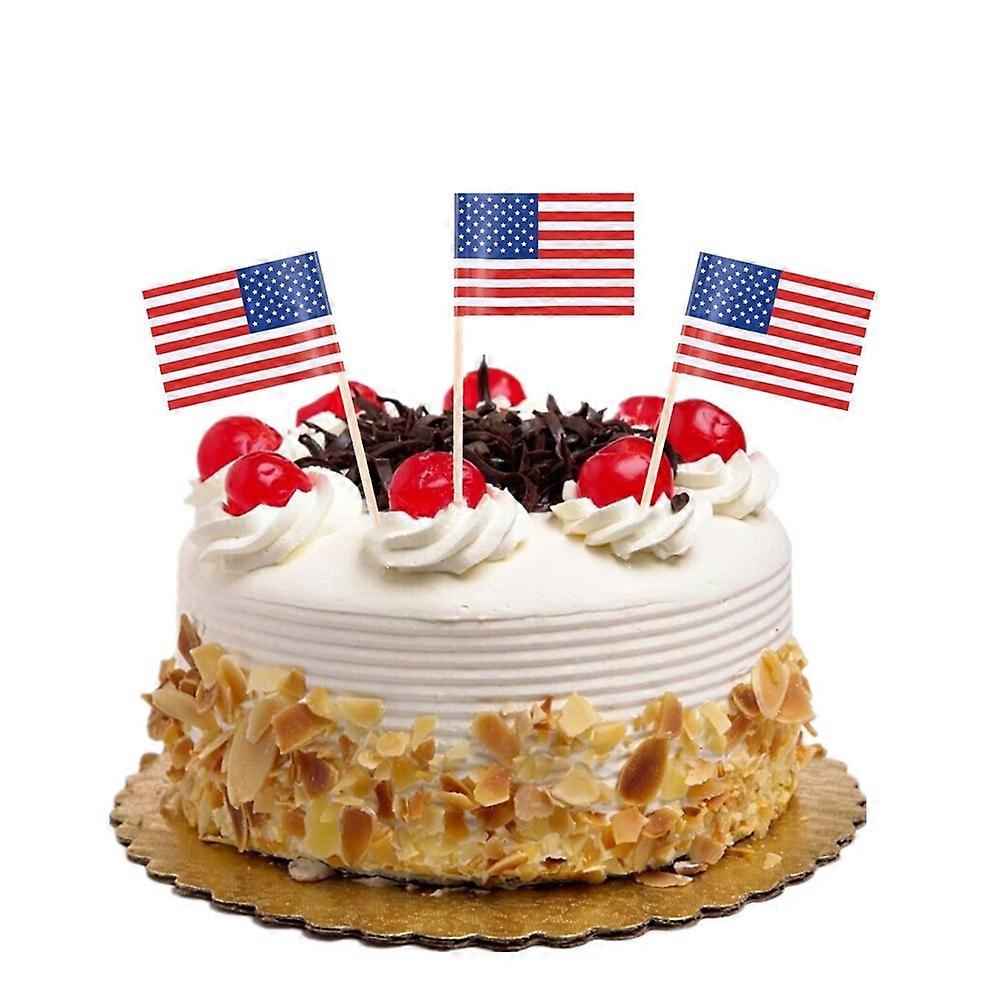 Cupcake Toppers Flags For Independence Day Theme 65mm 100Pcs