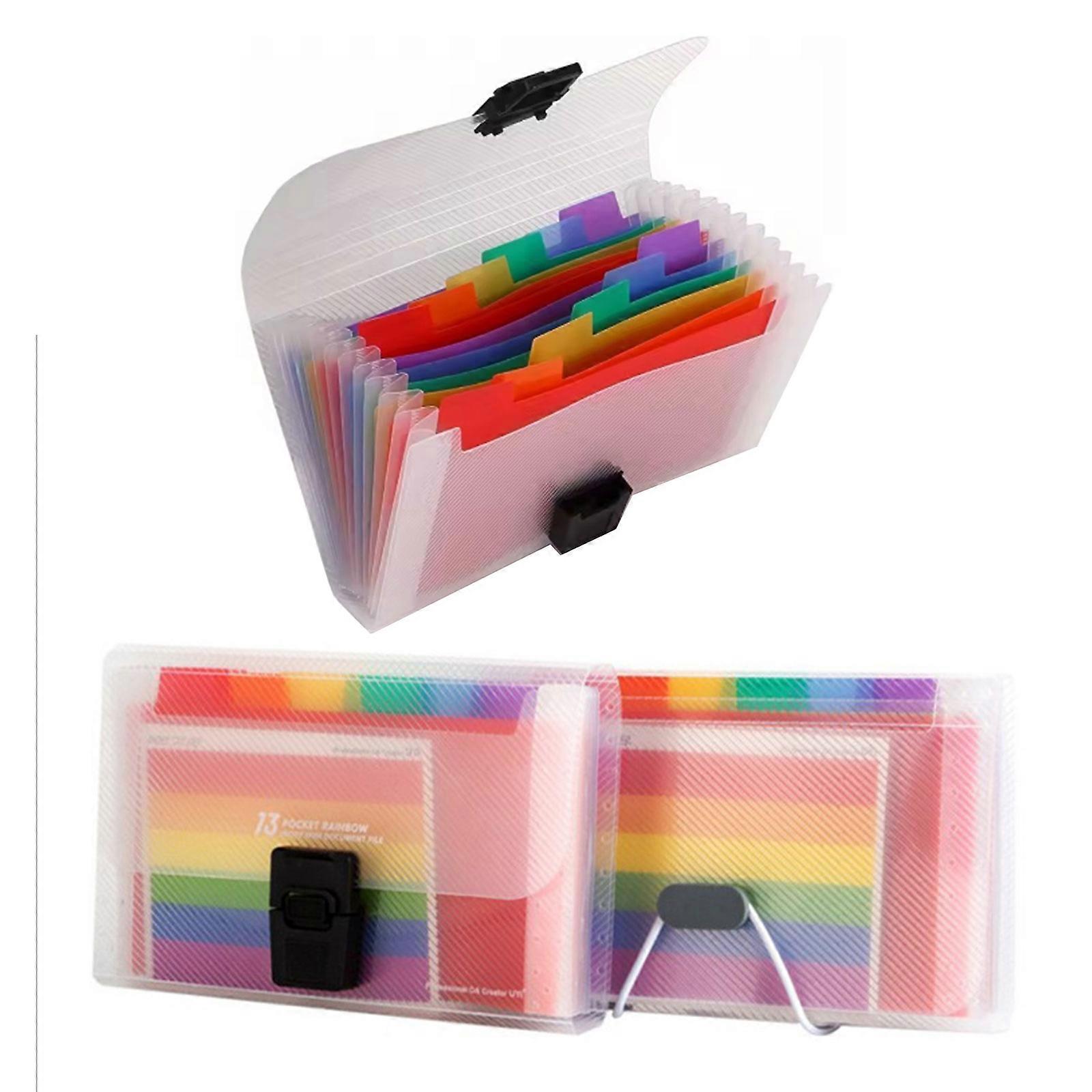 Pack of 3pcs A6 13 Pocket Organiser File Case Receipt Organiser for Office Home School Efficient Document Sorting Multicolor