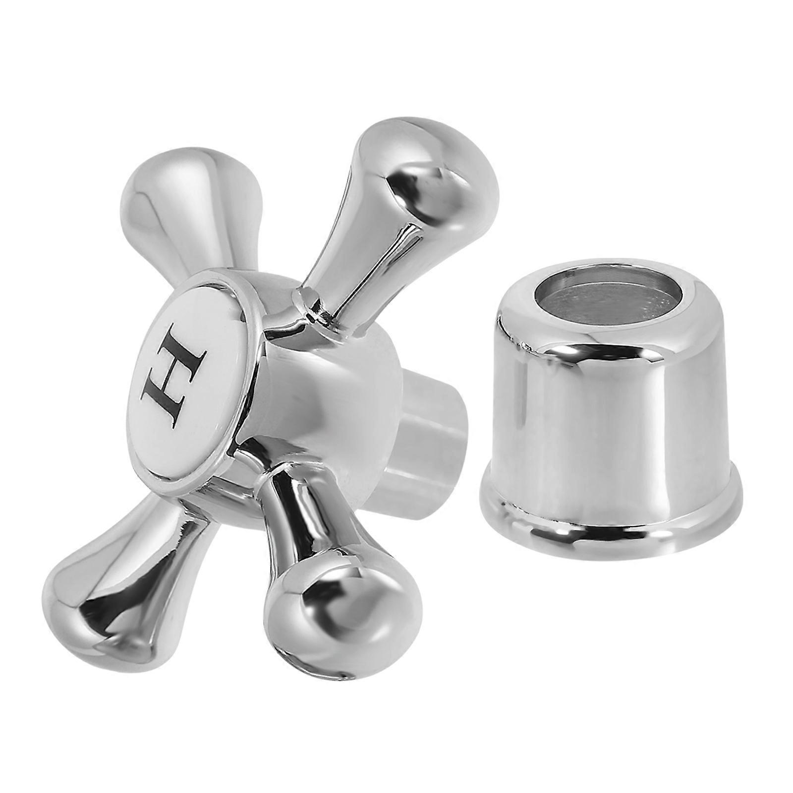 Zinc Alloy Valve Core Faucet Handle Replacement For Garden Hose Spigot With Classic Cross Shape Design 1 Set