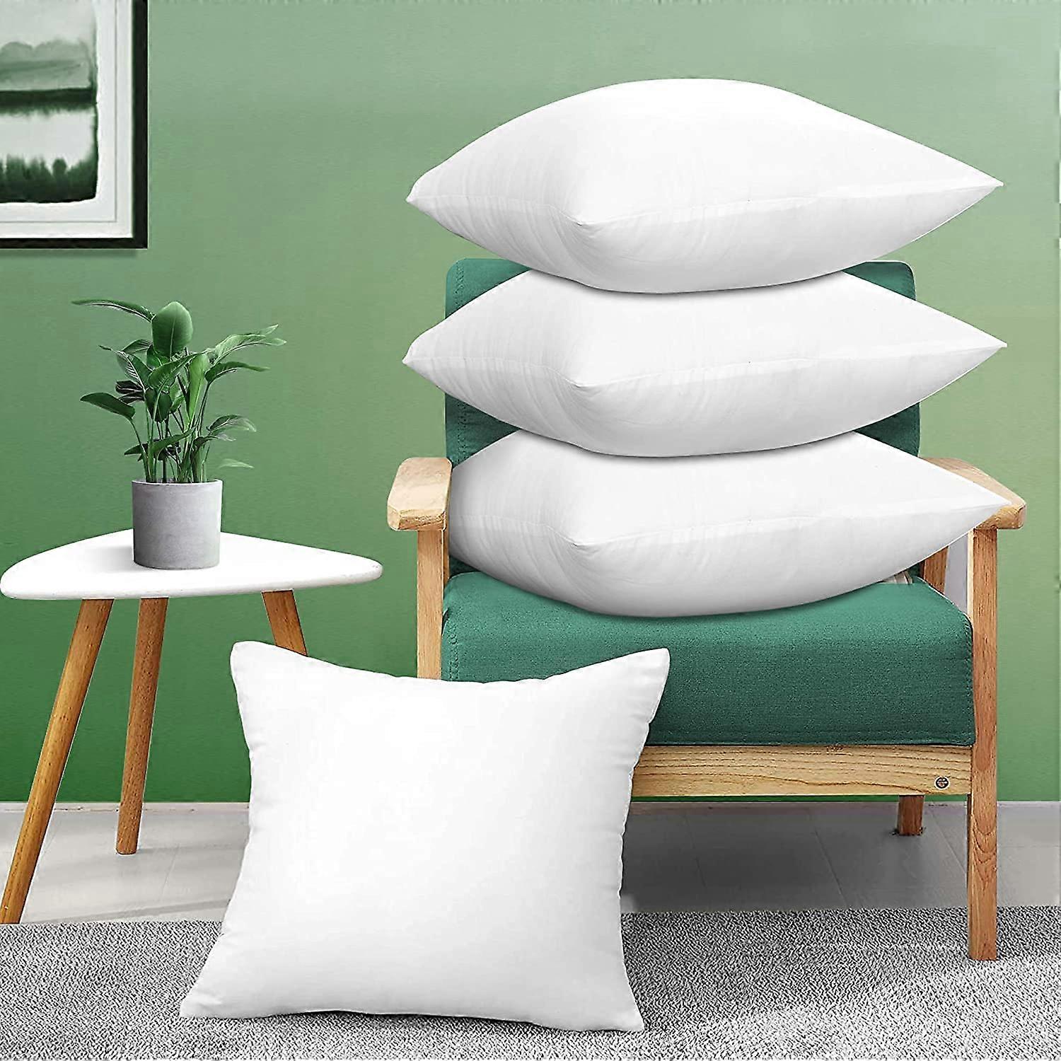14x14 Throw Pillow Inserts 4 Pack Soft Lumbar Support Microfiber Filled Cushion for Sofa Bed