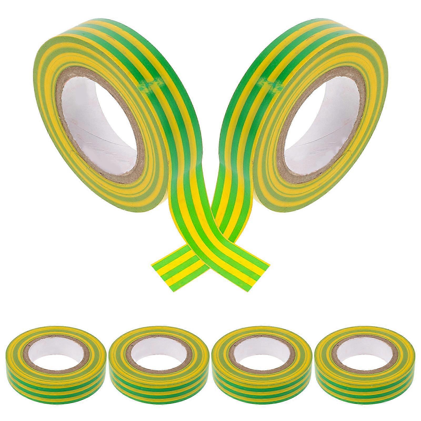 High Temp Electrical Tape for Wire Identification 6 Rolls Yellow PVC Tape