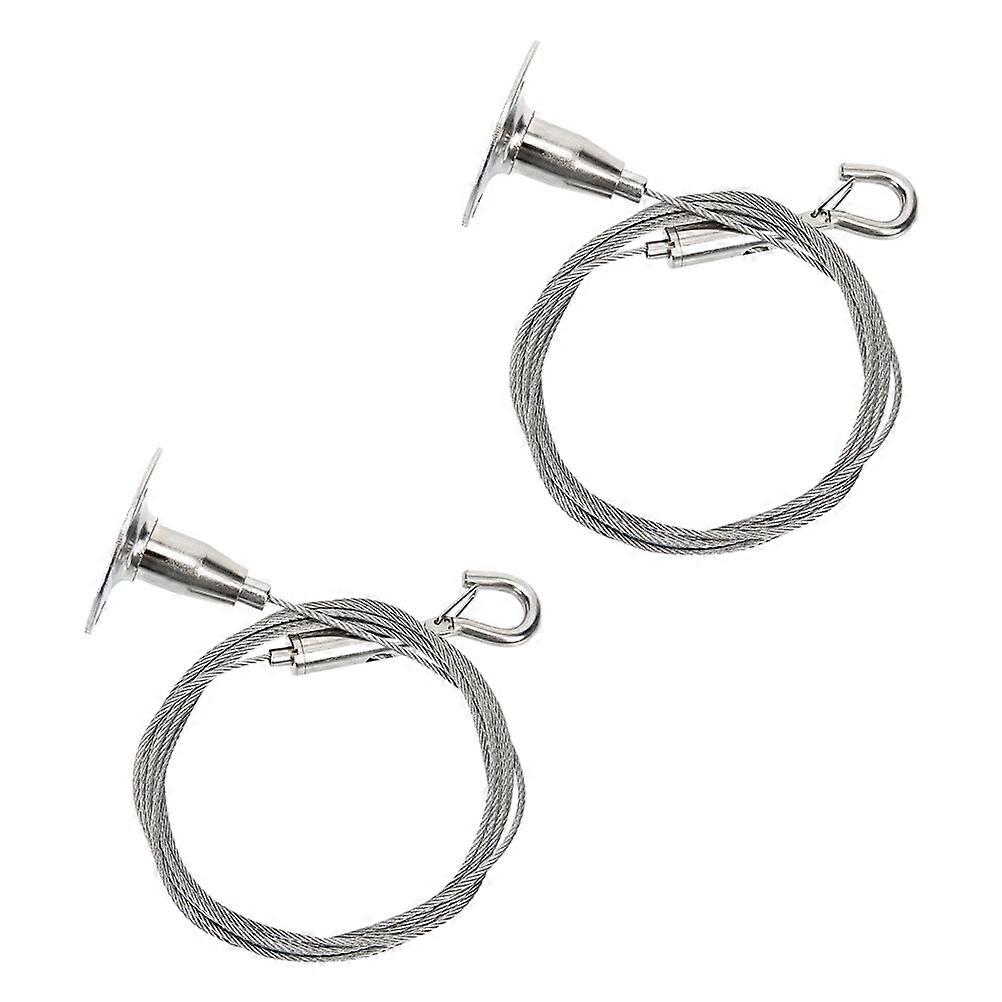 Lamp Hanging Hook Hanger Wire Rope Hooks for Hanging Use 2Pcs Silver