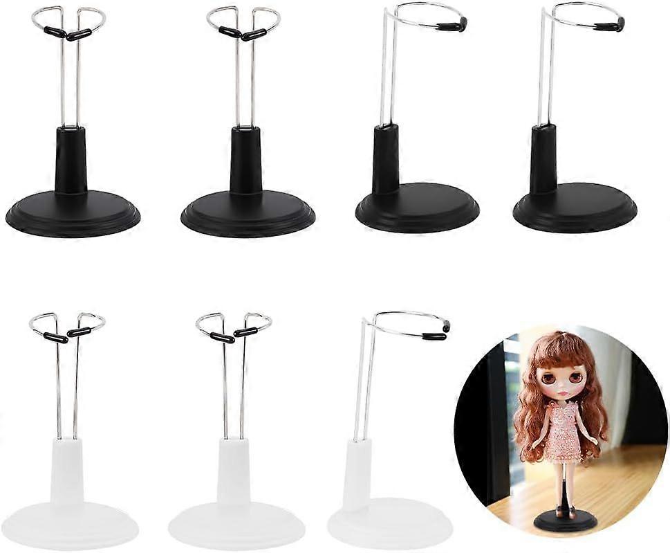 8Pcs Stand 2 Colors Display Stand Support with Adjustable Waist Clip Dolls Action Figure Stands Mini Support Frame Prop for 6'' Dolls Accessories