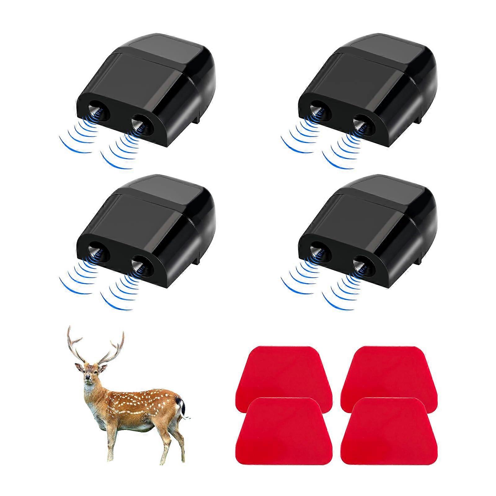4PCS Deer Whistle for Car, Automotive Deer Warning Device with Ultrasonic Alert and SelfAdhesive Install, Black
