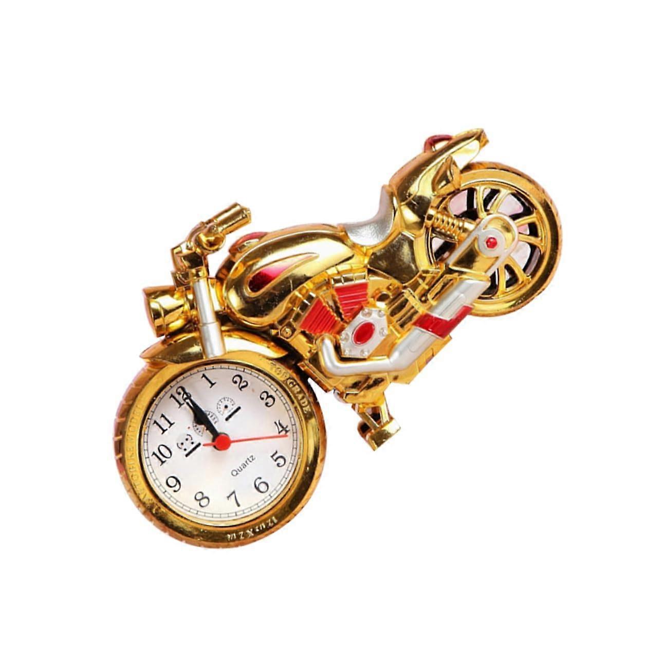 Vintage Motorcycle Alarm Clock with Retro Design, Accurate Timing, Battery Powered Desk Gift