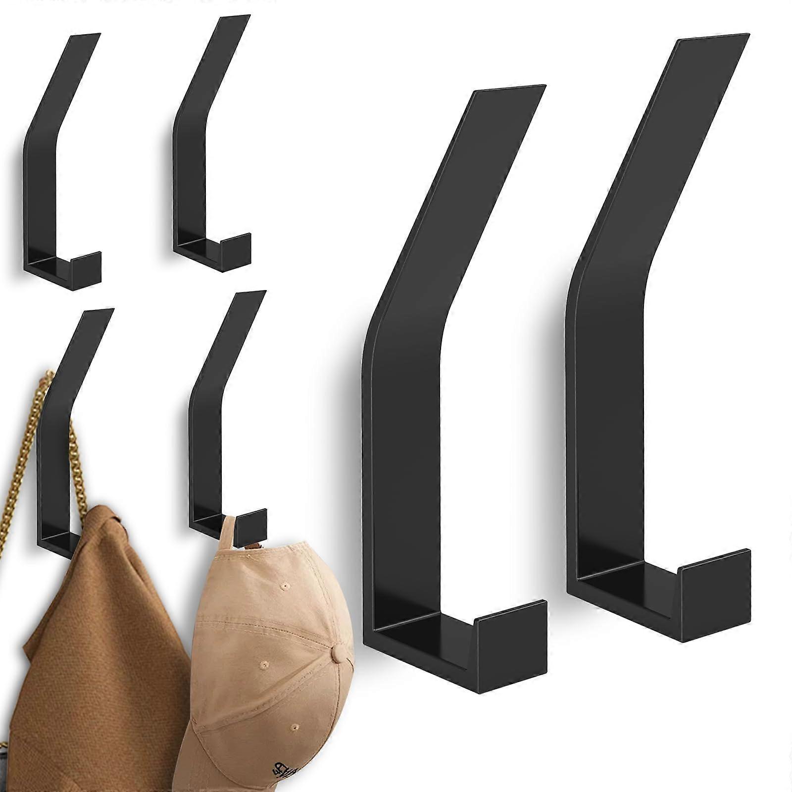6 Pack Heavy Duty Wall Hooks  Large Rustproof Coat Hooks for Entryway Bathroom, 50lbs Dual Hook Design
