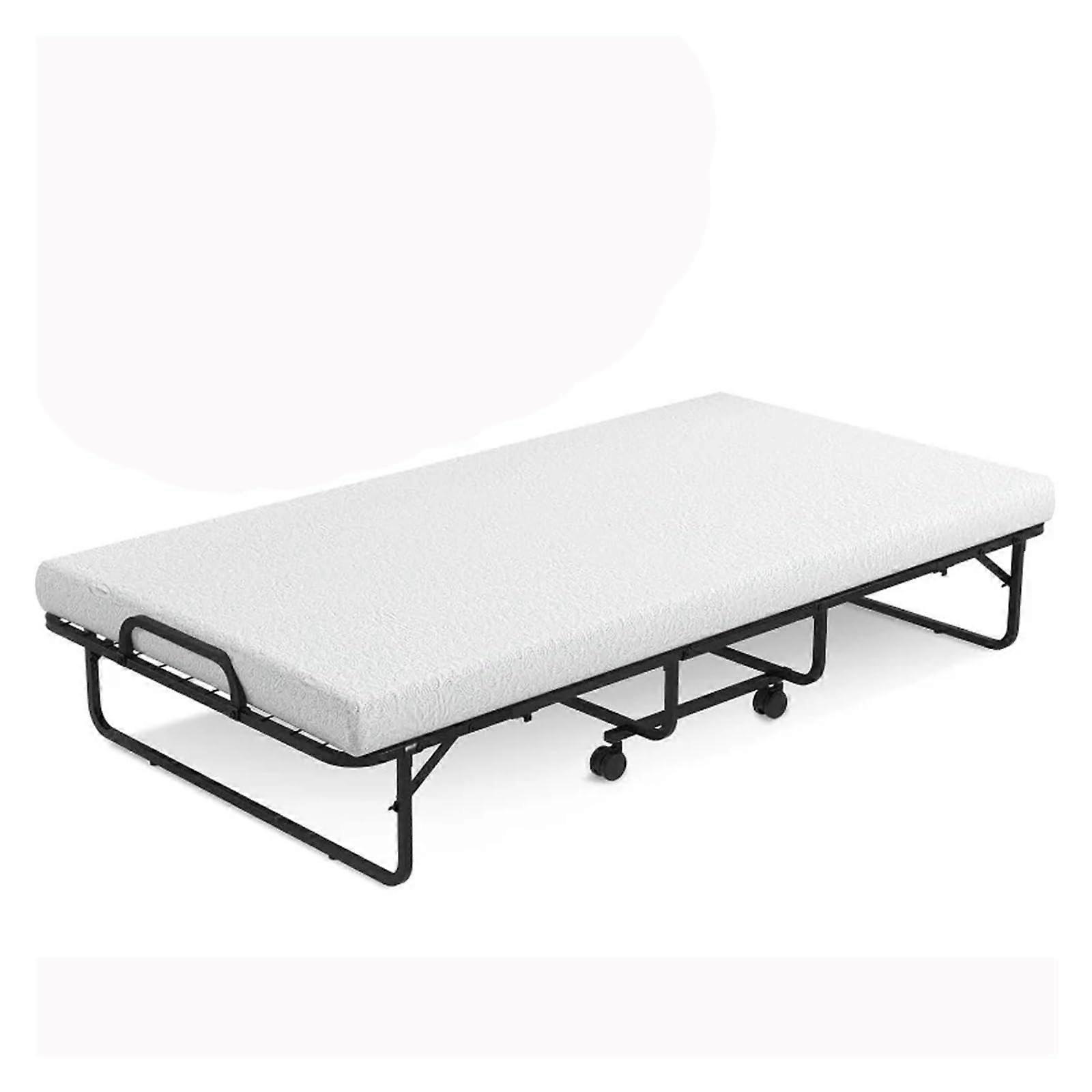 Folding Bed with Memory Foam Mattress for Adults Rollaway Guest Bed with Wheels for Small Spaces