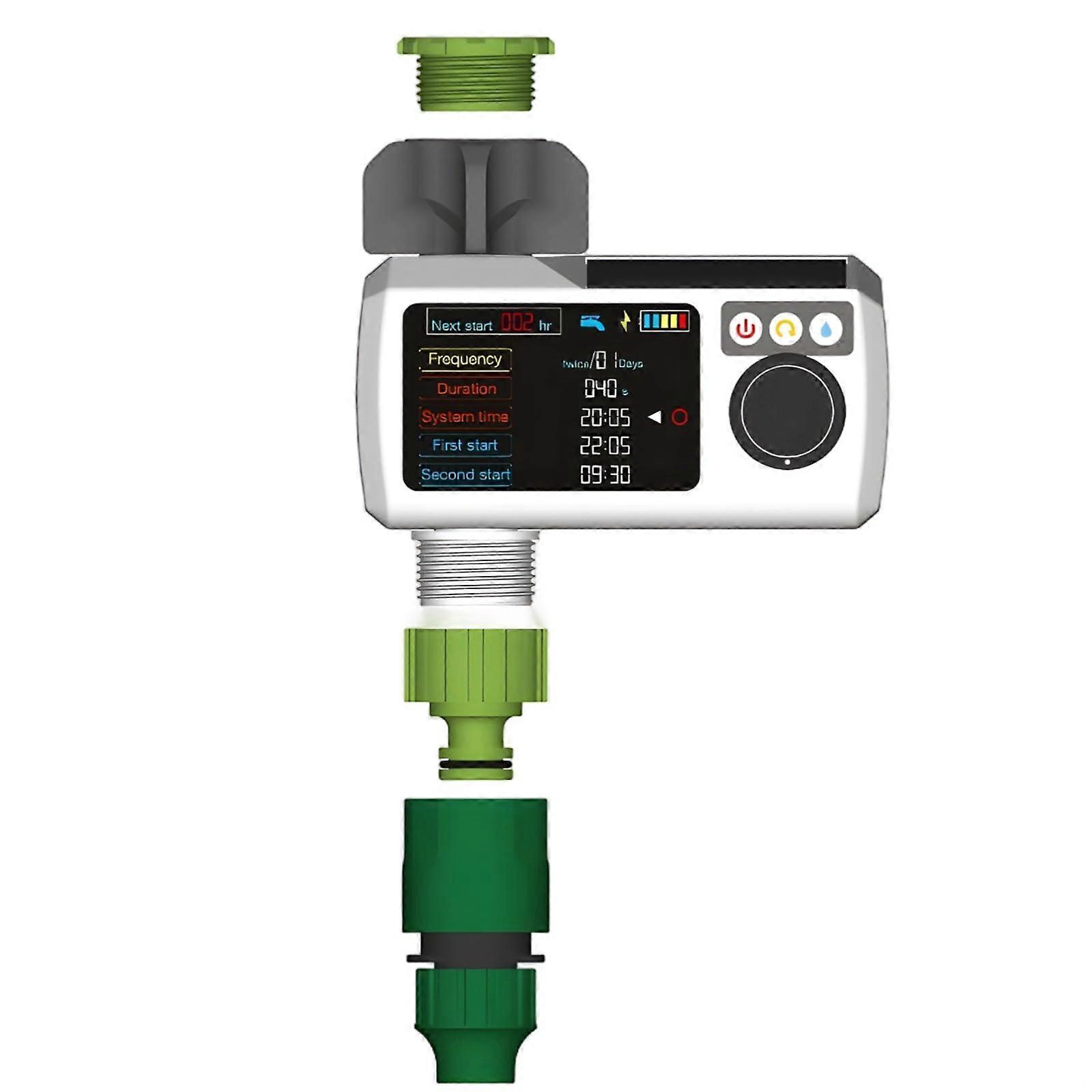Solar Irrigation Controller with Rain Sensor, IP68 Waterproof, LCD Display, Automatic Garden Watering