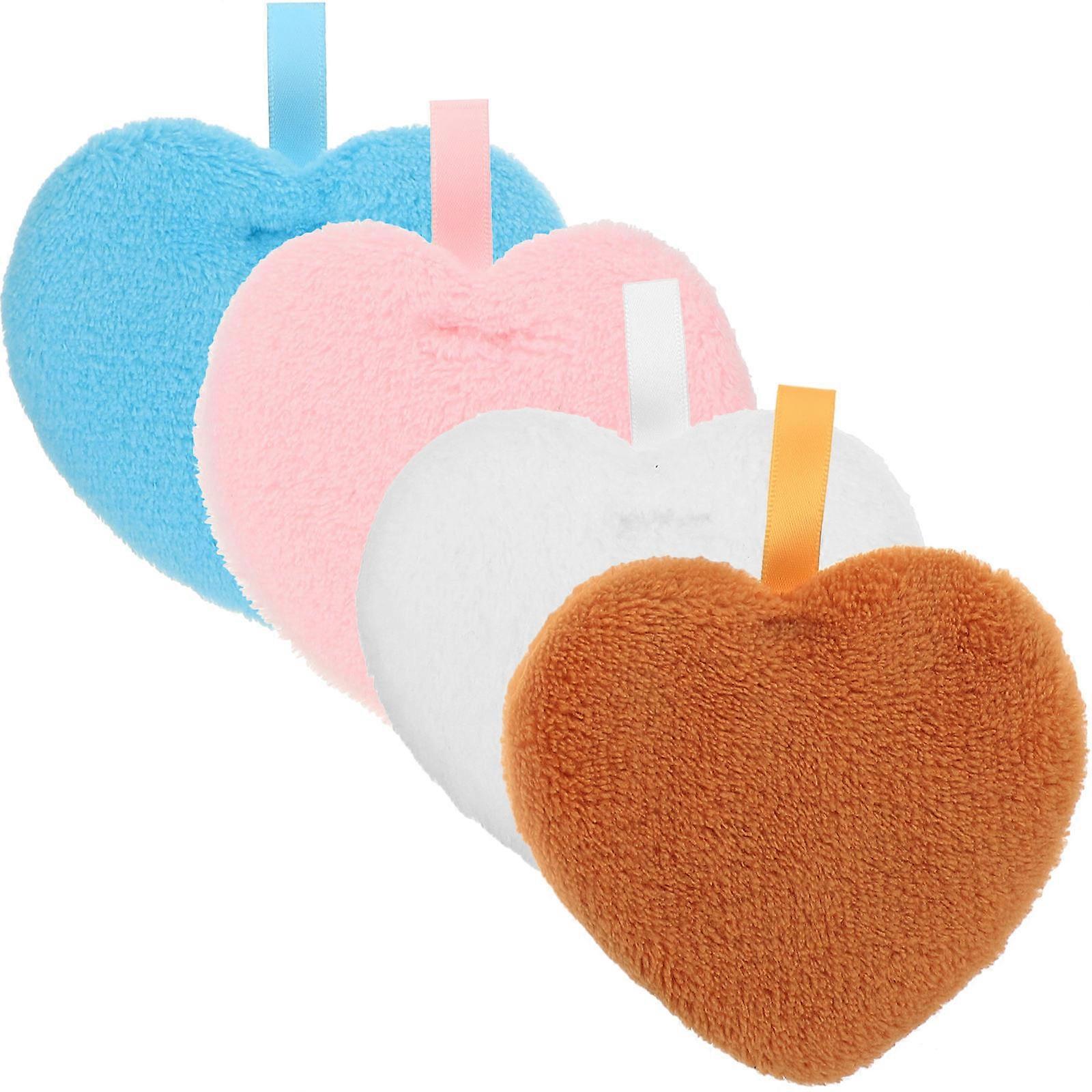 Heart-Shaped Makeup Powder for Foundation Application 4Pcs Set