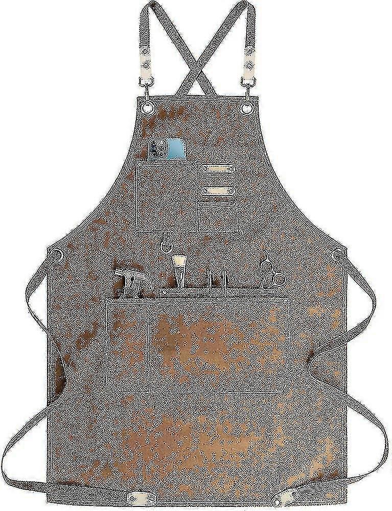 Chef Apron, Adjustable Cross Back Canvas Apron,waterdrop Resistant Multipurpose 26s