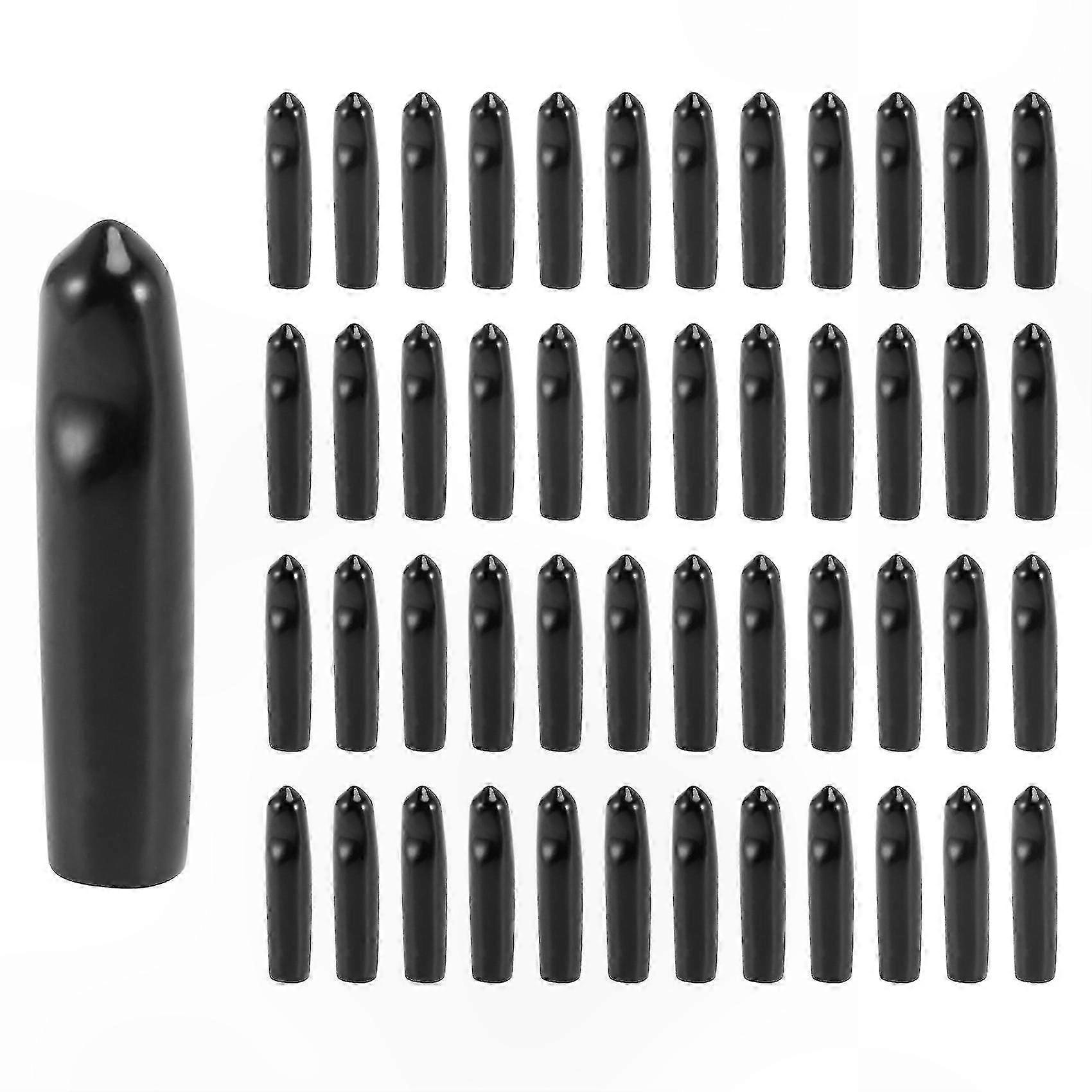 Black Rubber Liquor Pourer Spout Caps (48 Pack)