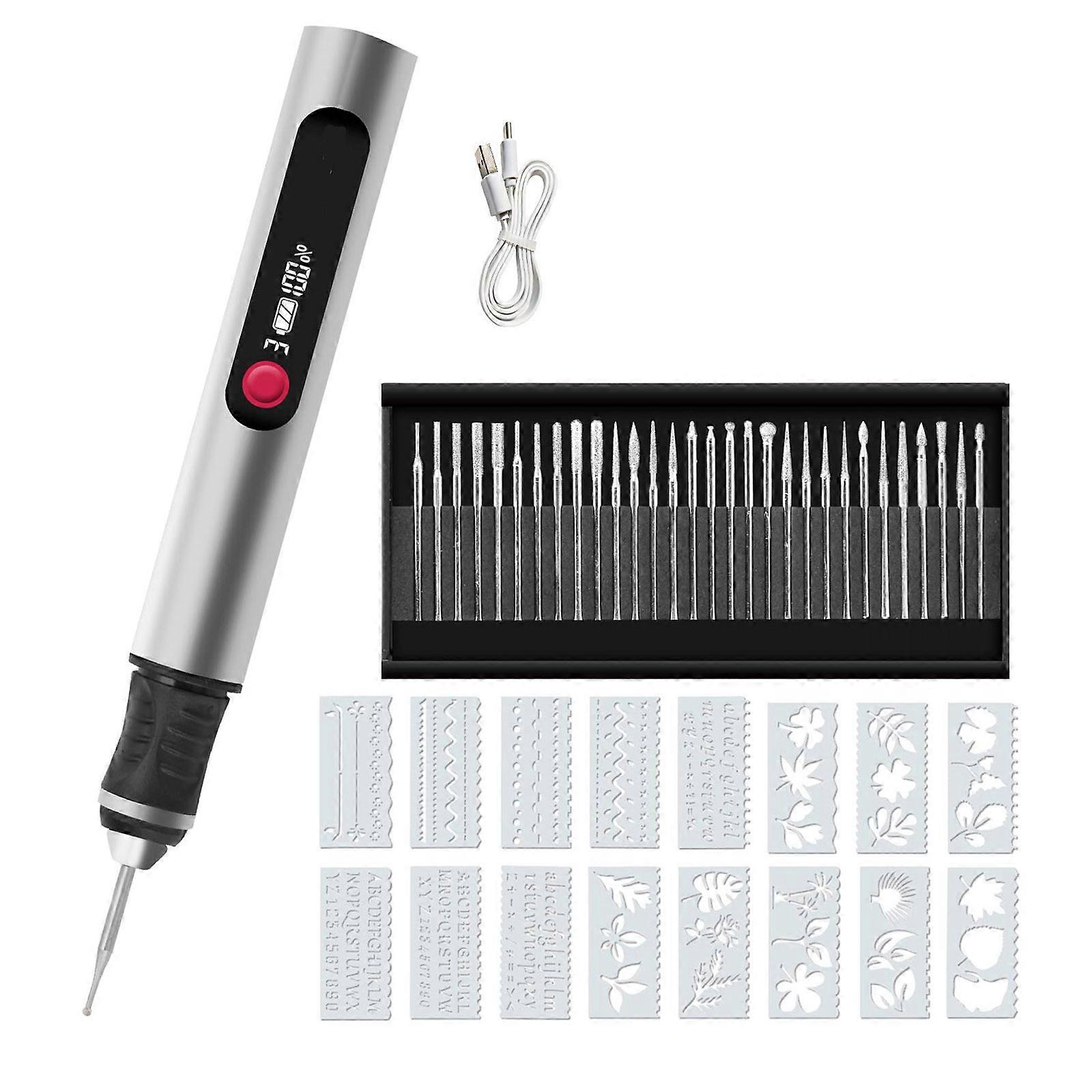 High Torques Engraving Tool Offering Stable Rotating Adjustable Speeds for Effective Materials Processing and Detailing  silver