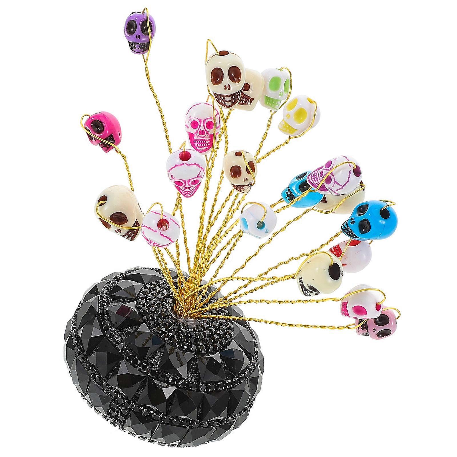 Car Scent Diffuser Essential Oil Car Diffuser 5Pcs Skull Head Dashboard