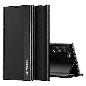 For Samsung Galaxy S23+ Electroplating Protective Case PU Leather Flip Stand Cover Phone Case