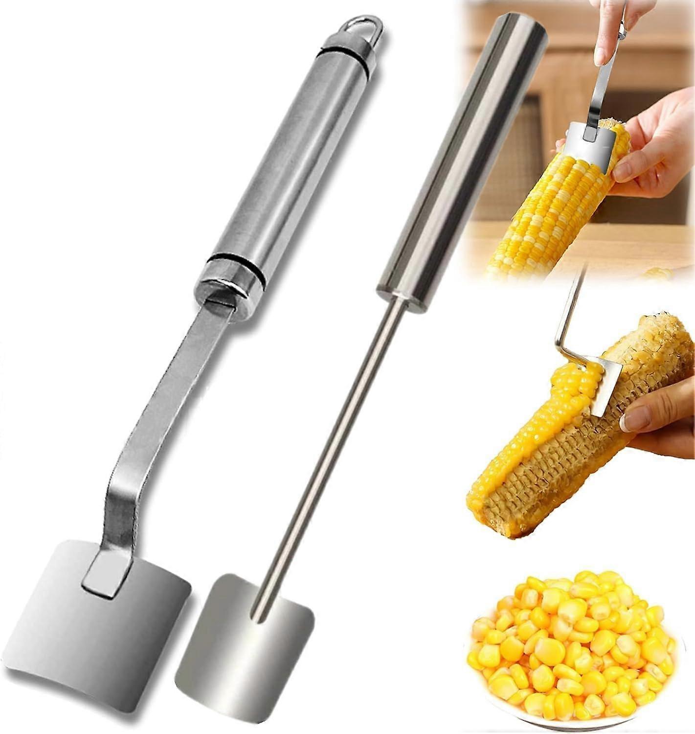 Stainless Steel Corn Peeler and Cob Stripper Tool with Ergonomic Handle for Quick Kernel Removal Ref: 1147