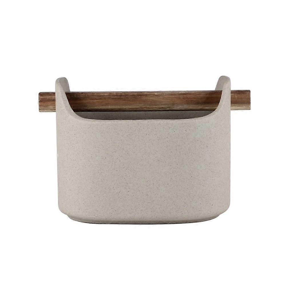 Ceramic Kitchen Utensil Holder with Removable Handle for Countertop Knife and Spoon Storage