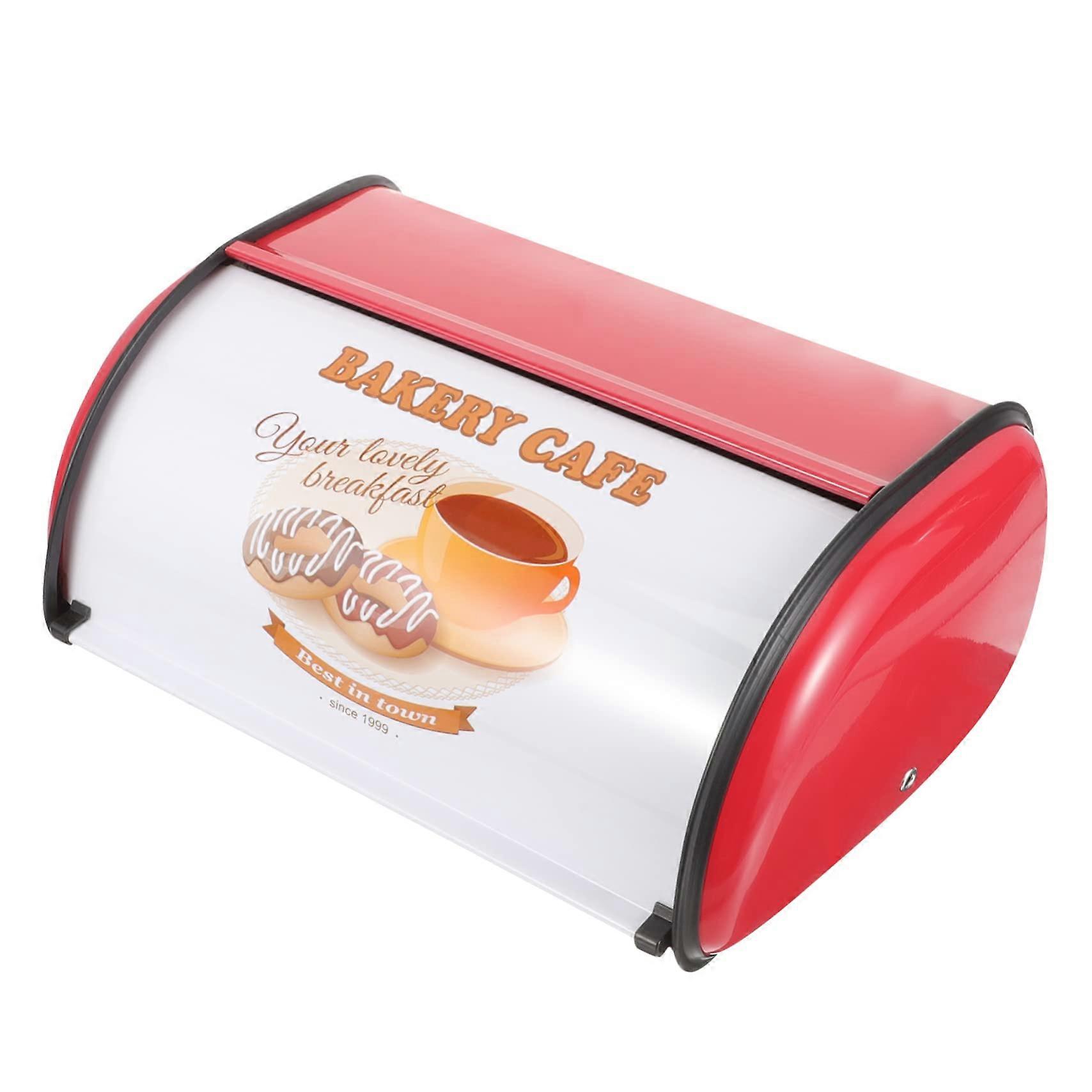 Large Capacity Metal Bread Box with Lid for Kitchen Countertop, Farmhouse Style Bread Storage