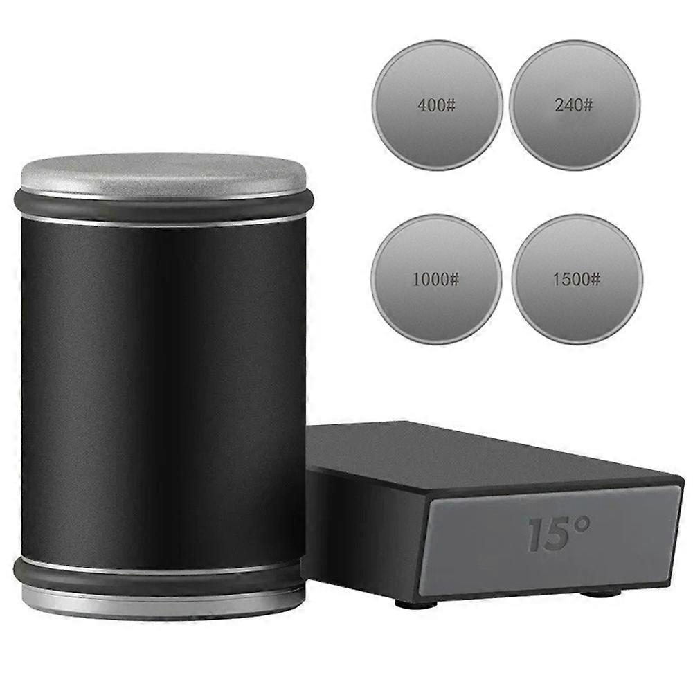 Rolling Sharpener Double Sided Diamond Sharpening Stone 15° 20° Magnetic Angle Roller Kitchen Sharpener Tool