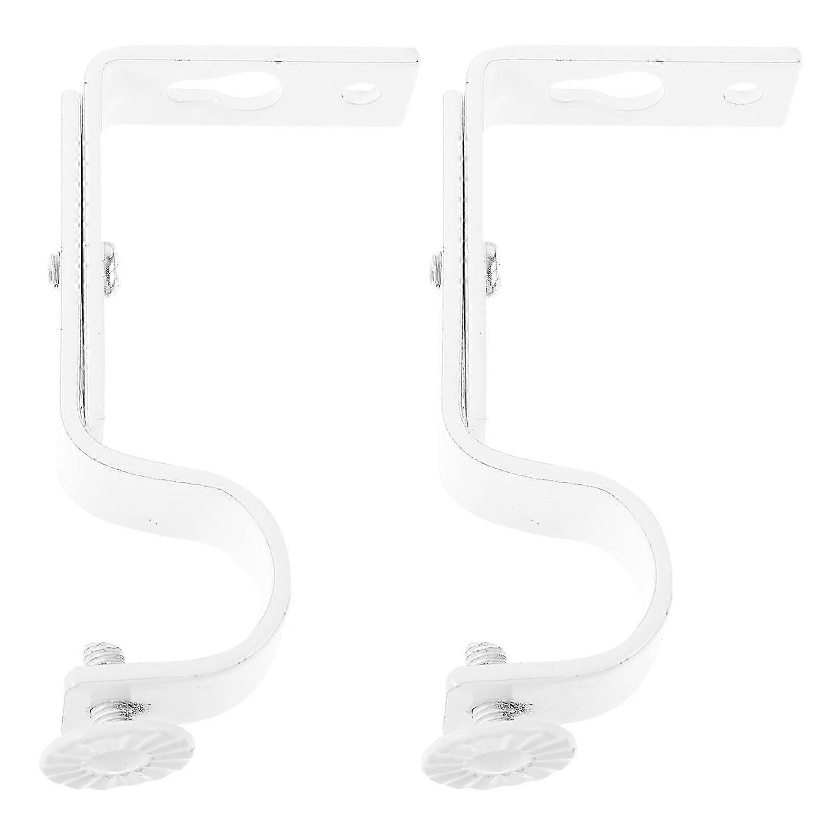 Guangmc Double Curtain Rod Holder Wall Mount Drapery Brackets Copper Hooks Adjustable