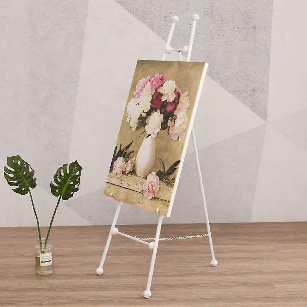 Large Adjustable Folding Easel Stand for Painting and Posters with Stable Wrought Iron Support