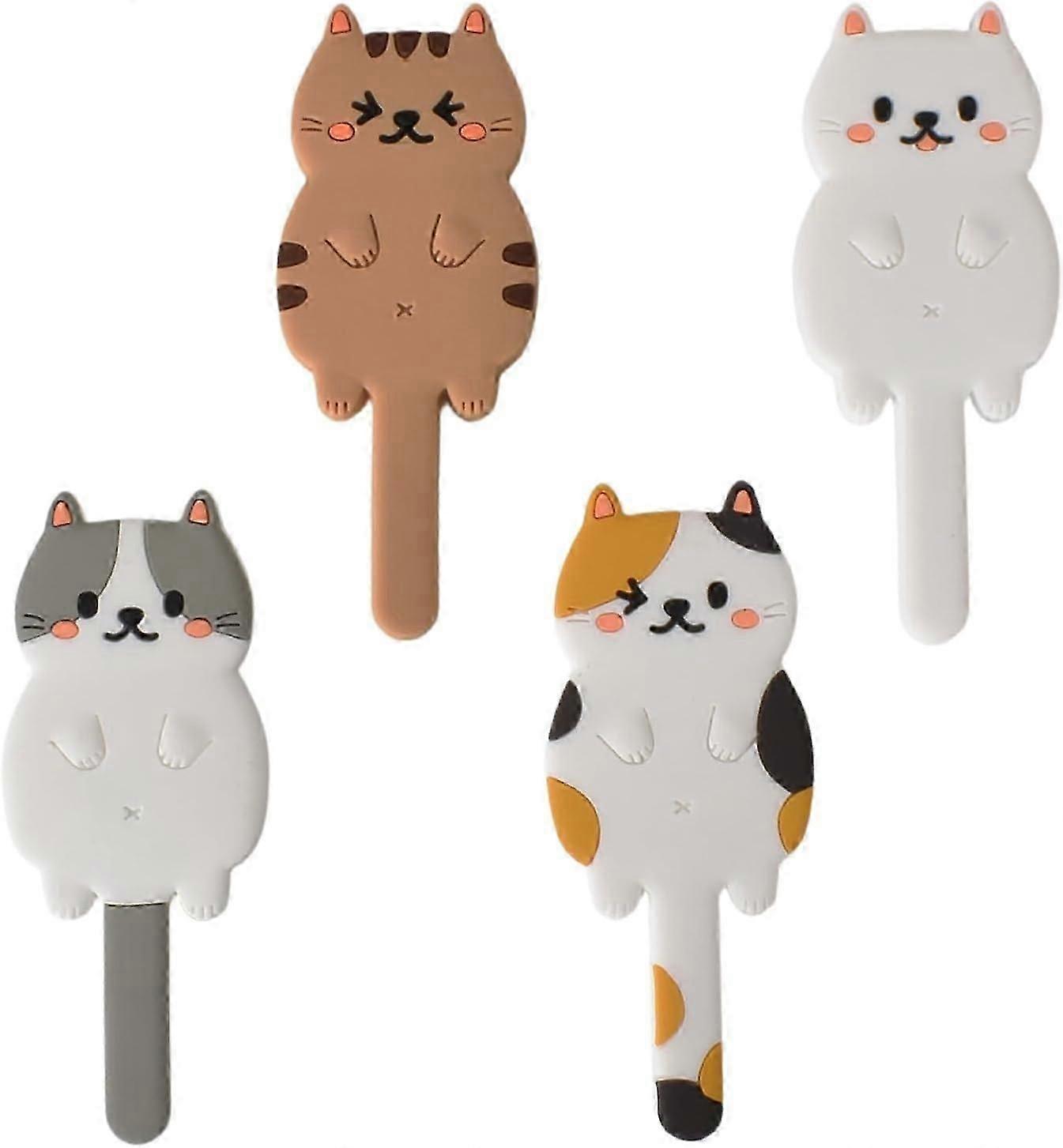 4Pcs Foldable Creative Cat Pattern Refrigerator Magnetic Hooks
