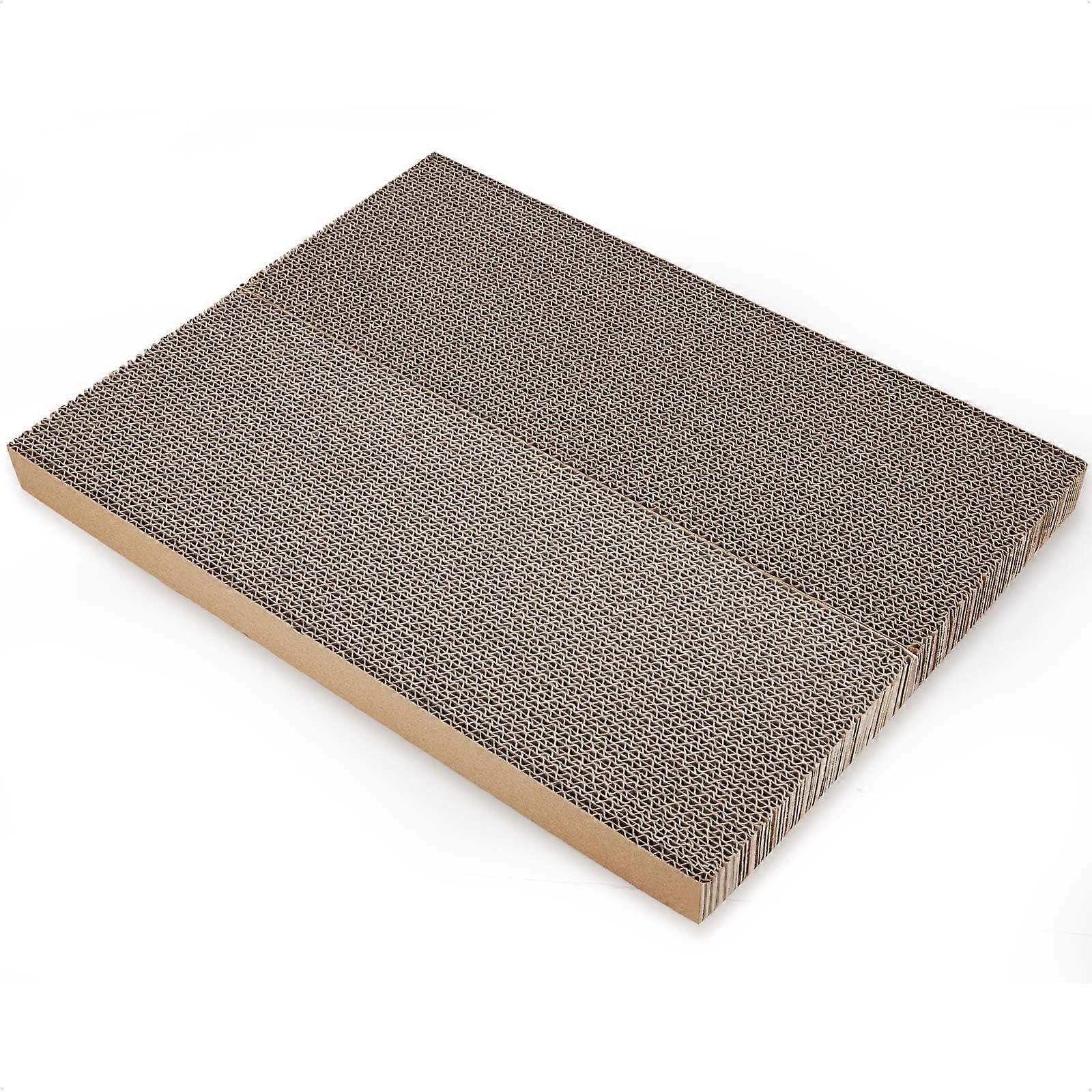 Reversible Cat Scratcher Pad Replacement with Durable Corrugated Cardboard for Cat Box Bed