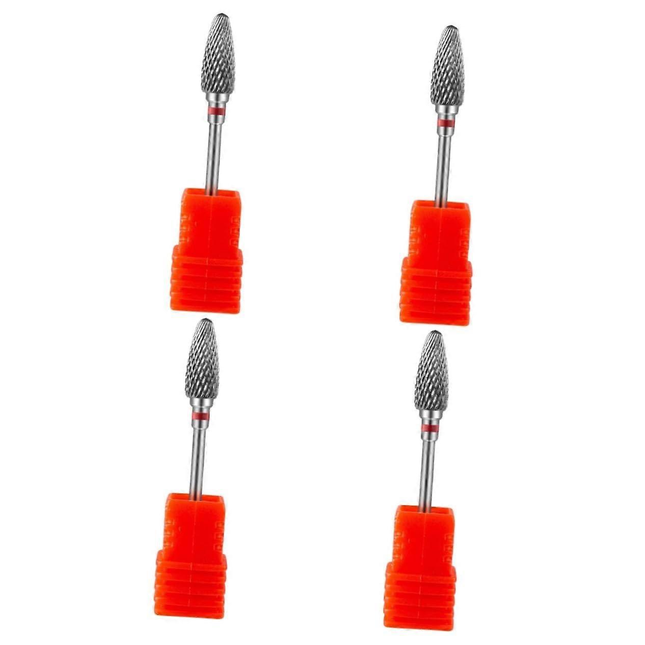 Tungsten Carbide Nail Drill Bits Set 4pcs for Precise Shaping Manicure Pedicure Cuticle Removal