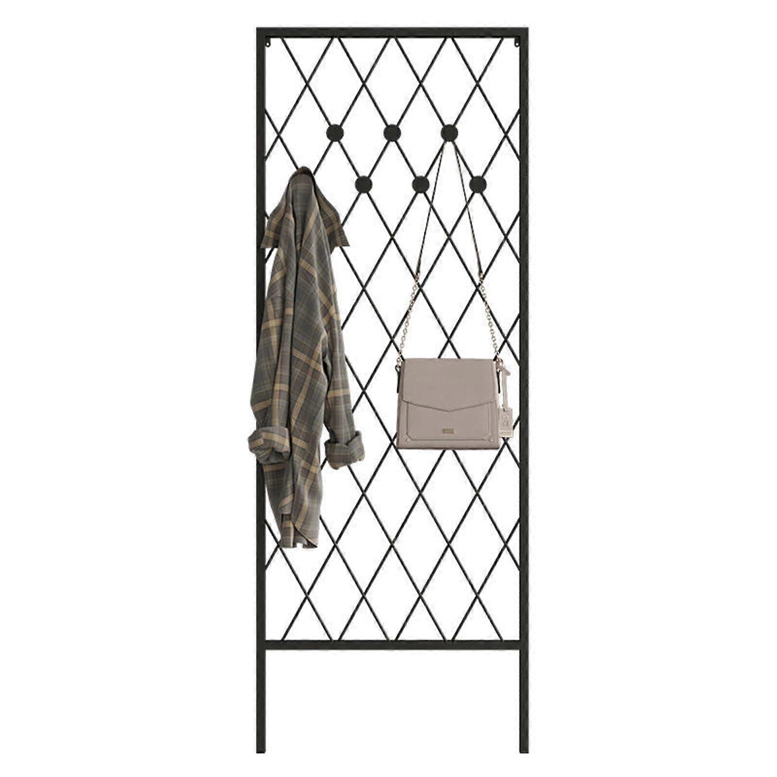 Metal Standing Coat Rack with Hooks, SpaceSaving Corner Fit, Stable MultiTier Metal Structure, Black